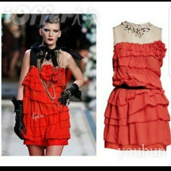 LANVIN for H&M Silk Embellished Dress - Size 6 - Picture 1 of 4